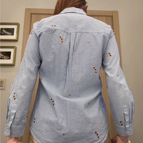 Scotch & Soda Blue and White Striped Button Down Shirt - Picture 2 of 12